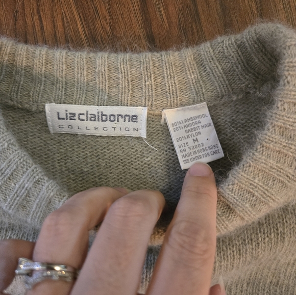 Liz Claiborne Angora/Lambs Wool Light Green Sweater - Picture 6 of 10